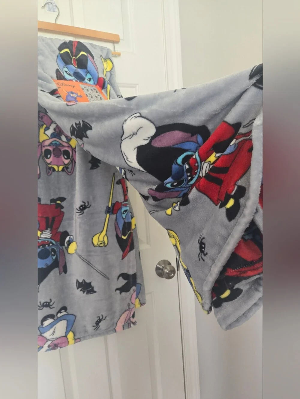 Disney Stitch & Angel Halloween Plush Throw Blanket - Gray, Alice Jafar Ursula
